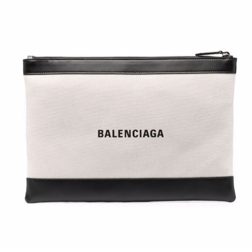 Balenciaga Logo Print Clutch Bag